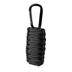 Kit de survie Mil-Tec compact avec 3 m de paracord polyester - Noir