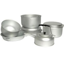 Kit popote Mil-Tec 9 pi&egrave;ces en aluminium avec r&eacute;chaud &agrave; alcool - Autre