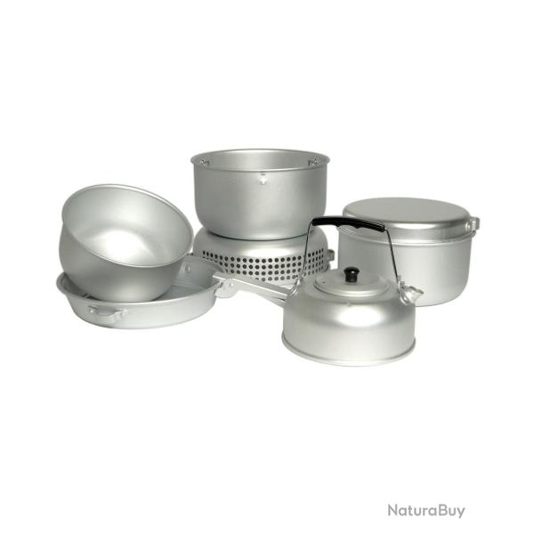 Kit popote Mil-Tec 9 pi�ces en aluminium avec r�chaud � alcool - Autre