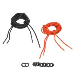 Lacets Haix ignifug&eacute;s pour Fire Hero 3.0 avec doubles oeillets - Rouge / Noir / 3-6 UK