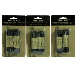 Lacets Mil-Tec en coton cir&eacute; 140 cm de long pour chaussures - Noir