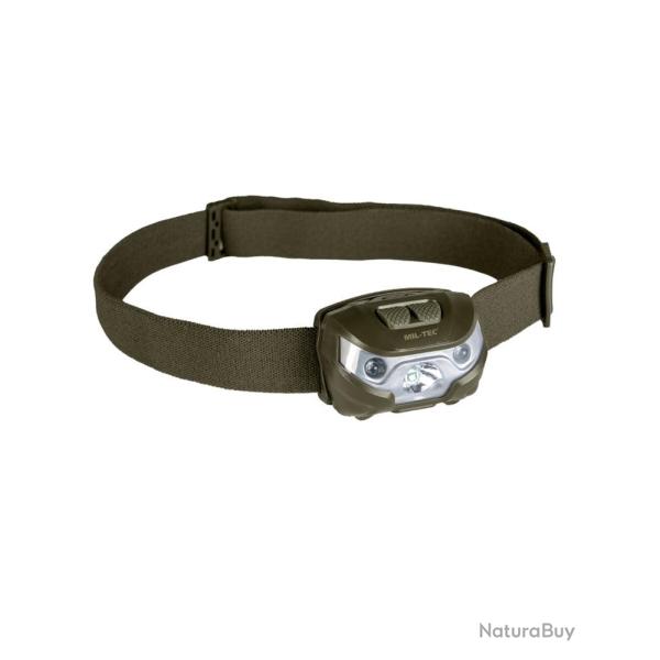 Lampe frontale Mil-Tec � LED CREE XPE 200 lumens avec LED - Vert olive