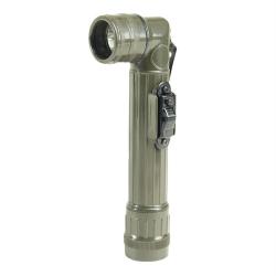 Lampe torche coud&eacute;e &agrave; LED type US Mil-Tec 17 cm sur 2 piles C - Vert olive
