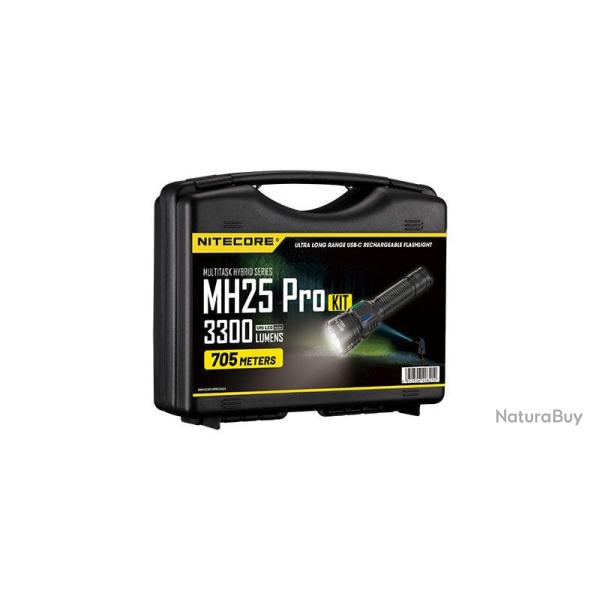 Lampe torche Nitecore MH25 Pro en kit 3 300 lumens - Noir