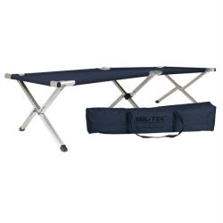 Lit picot type US Mil-Tec en aluminium 190 &times; 65 cm - Bleu