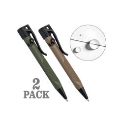 Lot de 2 stylos Rite In The Rain &agrave; mini-verrou corps - Vert olive / Marron