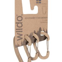 Lot de 3 mousquetons d'accessoire Wildo en polyoxym&eacute;thyl&egrave;ne - Coyote