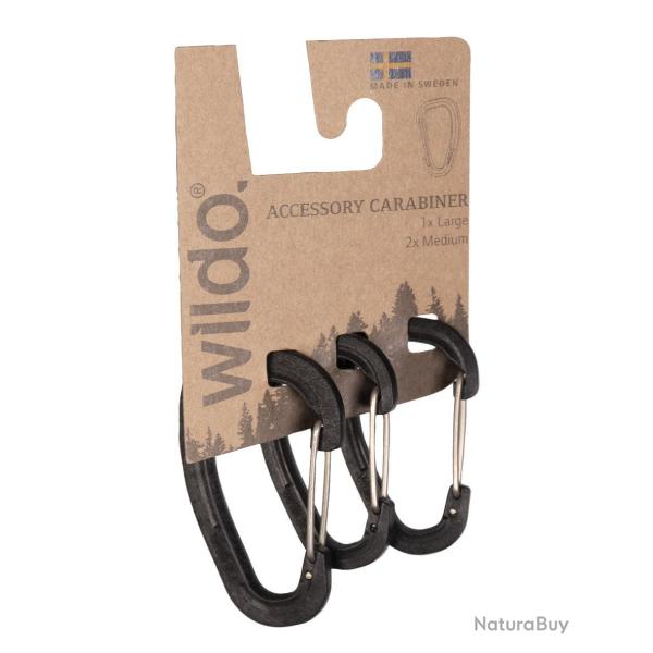 Lot de 3 mousquetons d'accessoire Wildo en polyoxym�thyl�ne - Noir