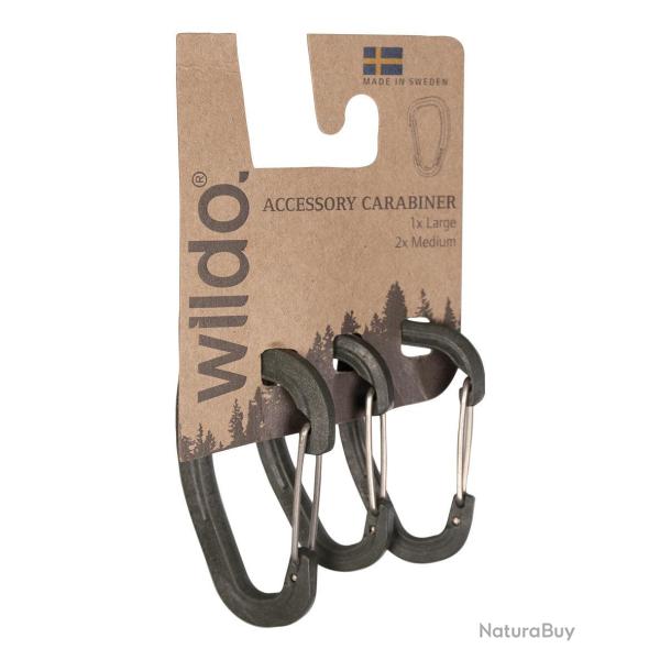 Lot de 3 mousquetons d'accessoire Wildo en polyoxym�thyl�ne - Vert olive