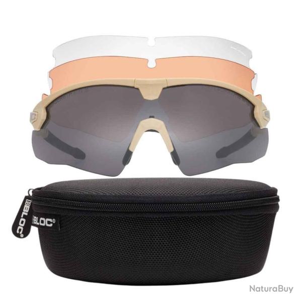 Lunettes de protection balistiques Bloc Tactical LYNX kit - Tan
