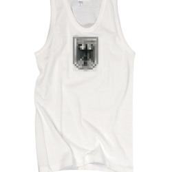 Maillot de sport Bundeswehr en pur coton &agrave; embl&egrave;me d'occasion - Blanc