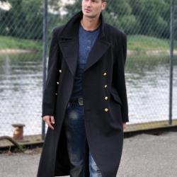 Manteau de marine Bundeswehr Mil-Tec en drap laine-viscose - Autre / 54