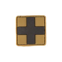 Morale patch premiers secours Mil-Tec 3D en PVC 2,5 x 2,5 cm - Coyote