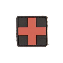 Morale patch premiers secours Mil-Tec 3D en PVC 2,5 x 2,5 cm - Noir
