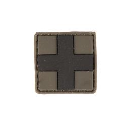 Morale patch premiers secours Mil-Tec 3D en PVC 2,5 x 2,5 cm - Vert olive