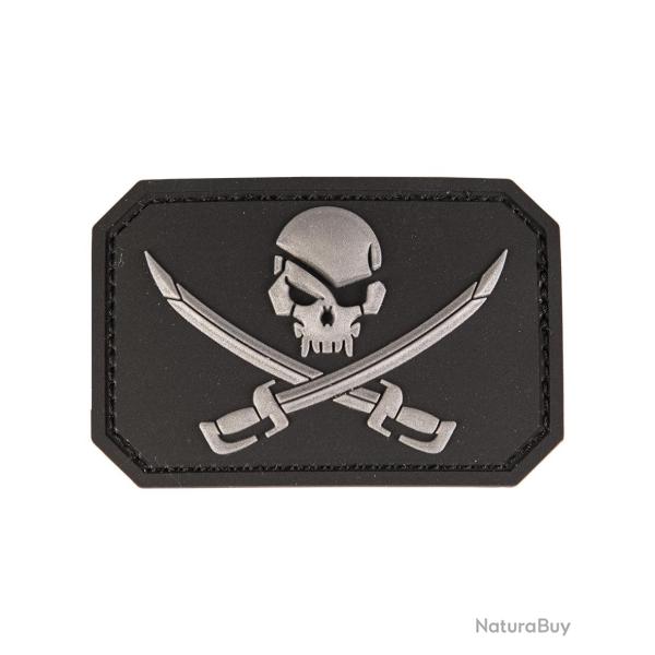 Morale patch t�te de mort et �p�es Mil-Tec 3D en PVC - Noir