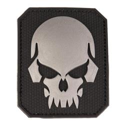 Morale patch t&ecirc;te de mort grand format Mil-Tec 3D PVC - Noir