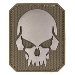 Morale patch t&ecirc;te de mort grand format Mil-Tec 3D PVC - Vert olive