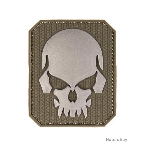 Morale patch t�te de mort grand format Mil-Tec 3D PVC - Vert olive