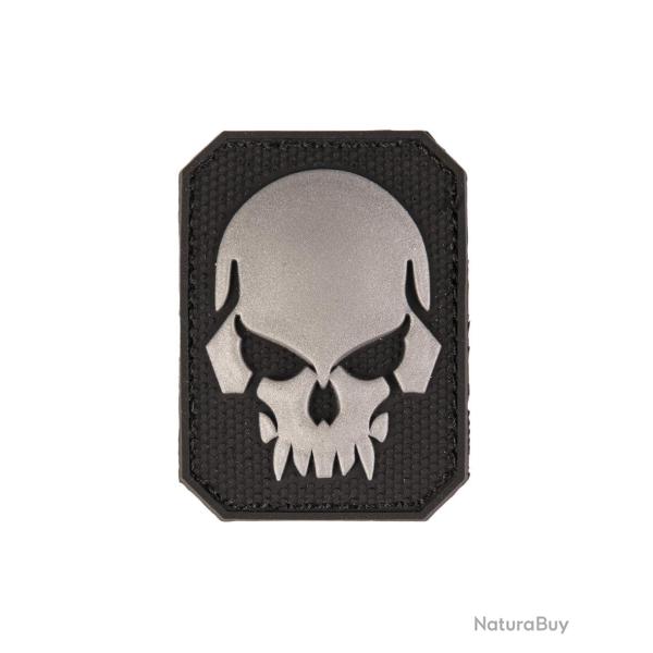 Morale patch t�te de mort Mil-Tec 3D en PVC 5,5 x 4 cm dos - Noir