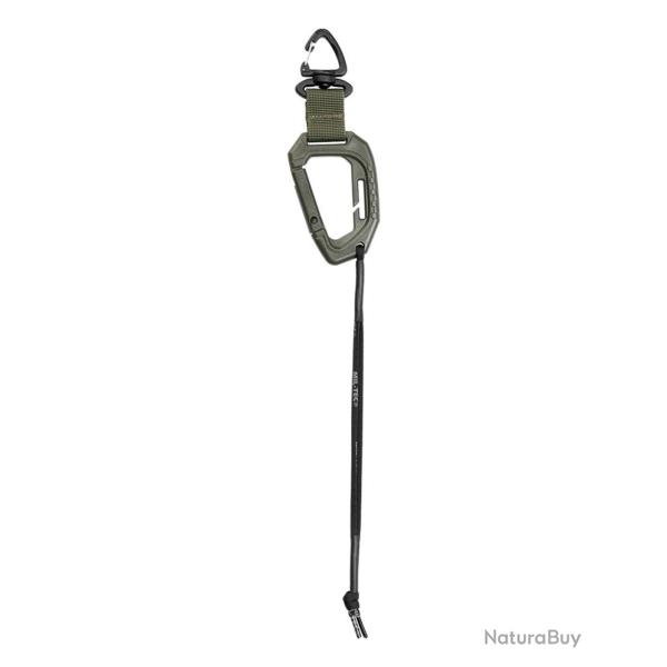 Mousqueton MissionGear Mil-Tec en POM 9 cm avec sangle nylon - Vert olive