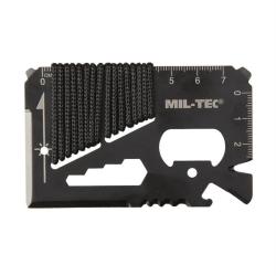 Outil multifonctions Mil-Tec Paracord 12 fonctions - Noir