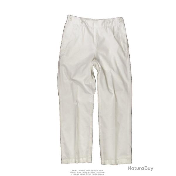Pantalon � pont de la marine allemande en pur d'occasion, lot de 10 - Blanc