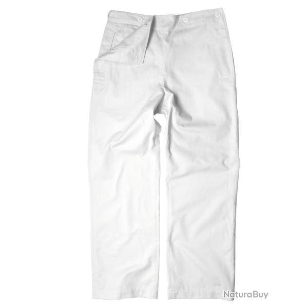 Pantalon � pont type marine Mil-Tec en polycoton 65/35 - Blanc / 58