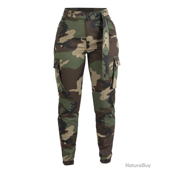 Pantalon cargo femme Mil-Tec en polyester-coton - Woodland / M