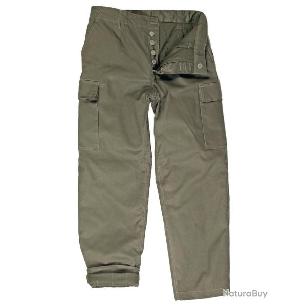 Pantalon chaud Mil-Tec type BW en moleskine de coton - Vert olive / 48