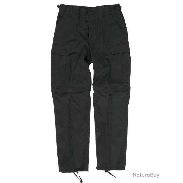 Pantalon de combat convertible Mil-Tec type BDU en polycoton - Noir / S