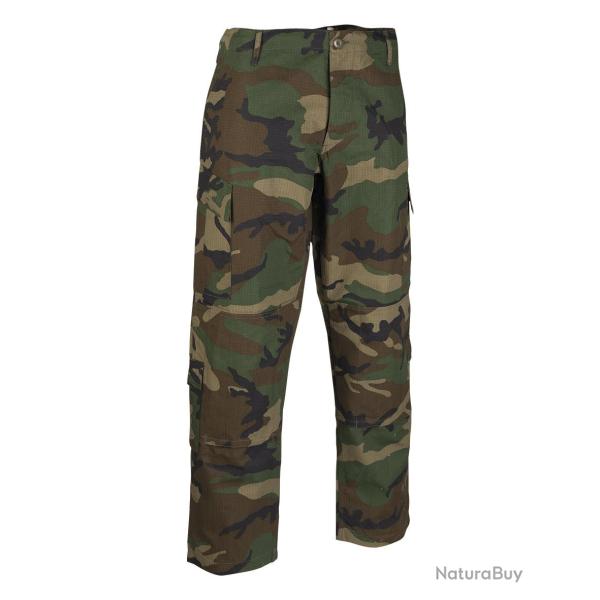 Pantalon de combat US ACU Mil-Tec en coton ripstop, huit - Woodland / L