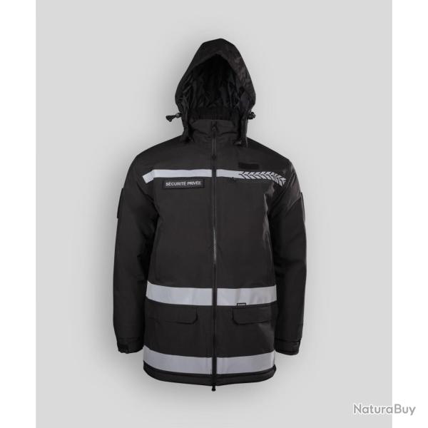 Parka de s�curit� priv�e GK Safetek � bande haute visibilit� - Noir / 2XL