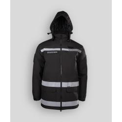 Parka de s&eacute;curit&eacute; priv&eacute;e GK Safetek &agrave; bande haute visibilit&eacute; - Noir / 3XL