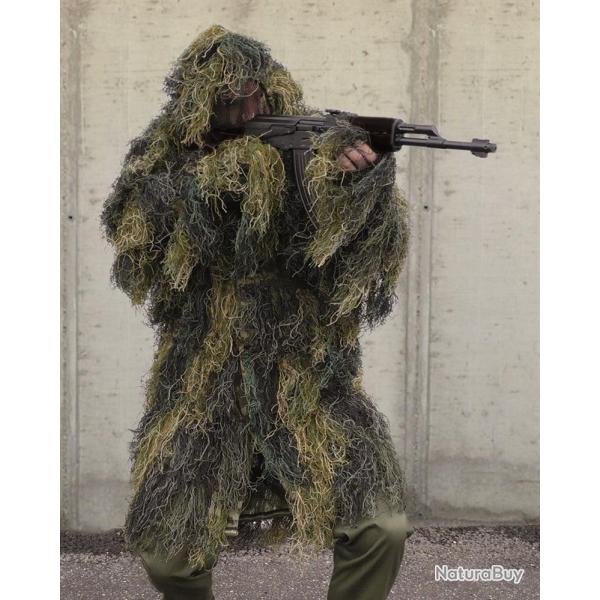 Parka Ghillie Mil-Tec Anti Fire Pro en polyester ignifug� - Woodland / M - L