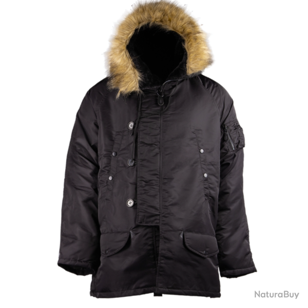 Parka grand froid Mil-Tec US N3B Basic avec capuche fausse - Noir / M