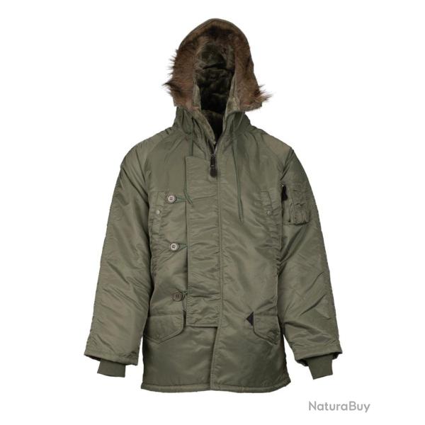 Parka grand froid N3B Mil-Tec en nylon garni 200 g/m� capuche - Vert olive / 3XL
