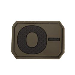 Patch groupe sanguin 0 n&eacute;gatif Mil-Tec en PVC 3,8 x 2,8 cm - Vert olive