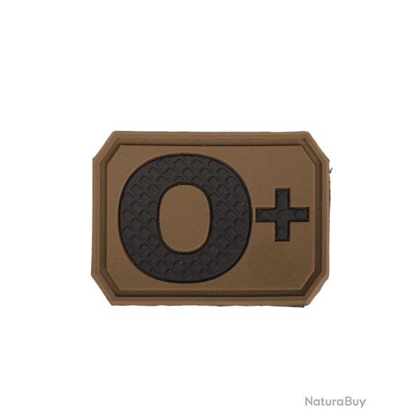 Patch groupe sanguin 0 positif Mil-Tec en PVC 3,8 x 2,8 cm - Coyote