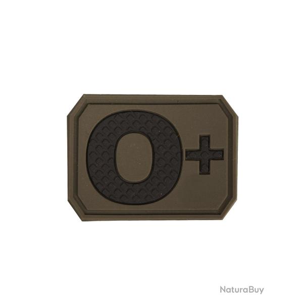 Patch groupe sanguin 0 positif Mil-Tec en PVC 3,8 x 2,8 cm - Vert olive