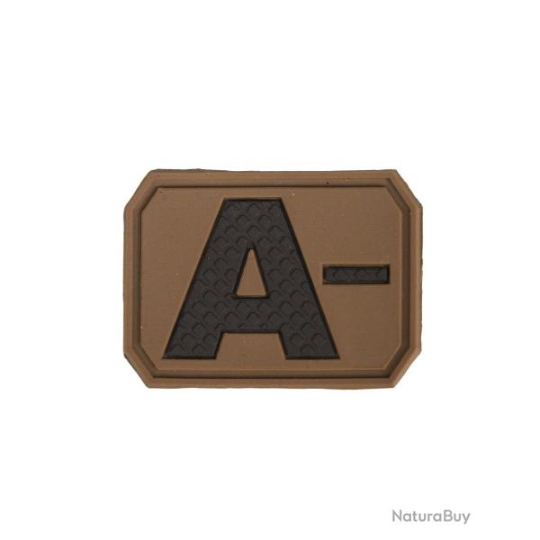 Patch groupe sanguin A n�gatif Mil-Tec en PVC 3,8 x 2,8 cm - Coyote