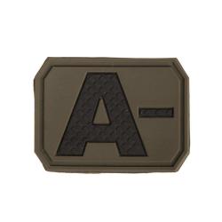 Patch groupe sanguin A n&eacute;gatif Mil-Tec en PVC 3,8 x 2,8 cm - Vert olive