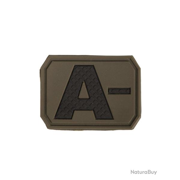 Patch groupe sanguin A n�gatif Mil-Tec en PVC 3,8 x 2,8 cm - Vert olive