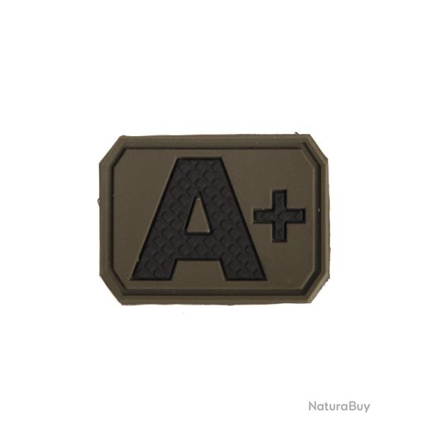 Patch groupe sanguin A positif Mil-Tec en PVC 3,8 x 2,8 cm - Vert olive