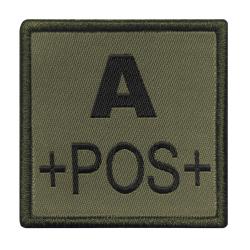 Patch groupe sanguin A10 Equipment brod&eacute; - Vert Olive / A+