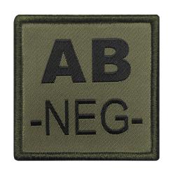 Patch groupe sanguin A10 Equipment brod&eacute; - Vert Olive / AB-