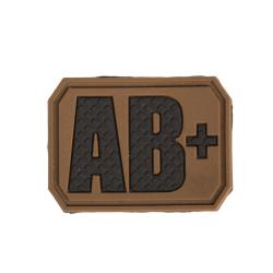 Patch groupe sanguin AB positif Mil-Tec en PVC 3,8 x 2,8 cm - Coyote