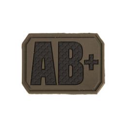 Patch groupe sanguin AB positif Mil-Tec en PVC 3,8 x 2,8 cm - Vert olive