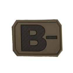 Patch groupe sanguin B n&eacute;gatif Mil-Tec en PVC 3,8 x 2,8 cm - Vert olive