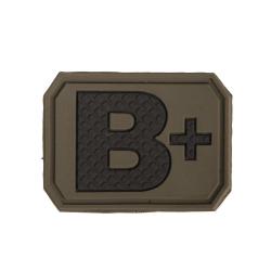 Patch groupe sanguin B positif Mil-Tec en PVC 3,8 x 2,8 cm - Vert olive